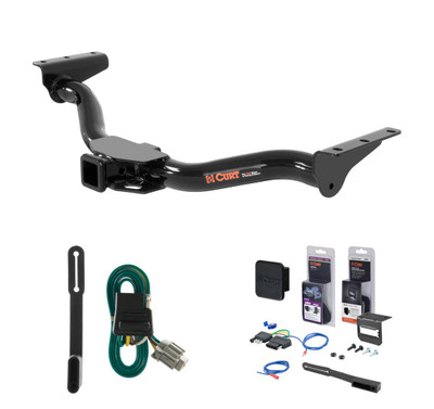 2000 - 2004 Nissan Xterra Curt 2" Class 3 Trailer Tow Hitch + 5-Flat Wiring Kit Tow Boat/Utility Trailer with Surge Brakes 13183
