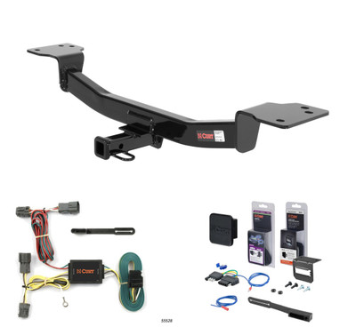2005 - 2009 Hyundai Tucson Curt 1-1/4" Class 2 Trailer Tow Hitch + 5-Flat Wiring Kit Tow Boat/Utility Trailer with Surge Brakes 12126