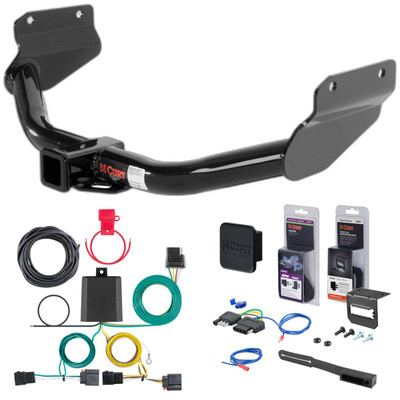 11 - 13 Dodge Durango Excluding SRT Curt 2" Class 3 Trailer Tow Hitch + 5-Flat Wiring Kit Tow Boat/Utility Trailer with Surge Brakes 13182