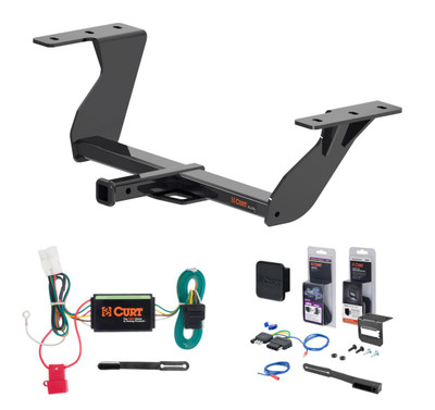2019 - 2026 Subaru Forester Curt 1-1/4" Class 2 Trailer Tow Hitch + 5-Flat Wiring Kit Tow Boat/Utility Trailer with Surge Brakes 12198
