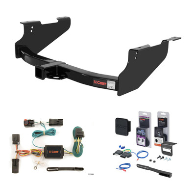 2002 Dodge Ram 1500 8' bed only (built before 11/02) Curt 2" Class 3 Trailer Tow Hitch + 5-Flat Wiring Kit Tow Boat/Utility Trailer with Surge Brakes 13361