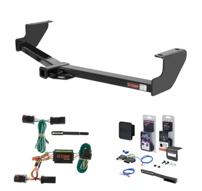 1996 - 2000 Dodge Caravan Excluding Stow 'n Go Curt 1-1/4" Class 2 Trailer Tow Hitch + 5-Flat Wiring Kit Tow Boat/Utility Trailer with Surge Brakes 12094