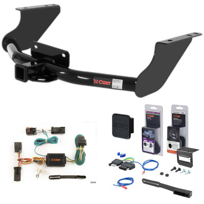 09 - 10 Dodge Ram 1500 Excluding factory receiver Curt 2" Class 3 Trailer Tow Hitch + 5-Flat Wiring Kit Tow Boat/Utility Trailer with Surge Brakes 13374