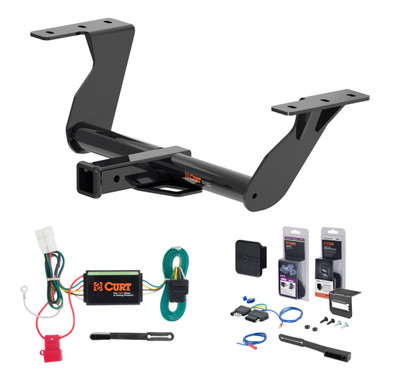2019 - 2026 Subaru Forester Curt 2" Class 3 Trailer Tow Hitch + 5-Flat Wiring Kit Tow Boat/Utility Trailer with Surge Brakes 13409