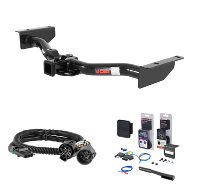 2003 - 2006 Cadillac Escalade ESV Curt 2" Class 3 Trailer Tow Hitch + 5-Flat Wiring Kit Tow Boat/Utility Trailer with Surge Brakes 13422-1