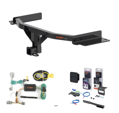 2025 - 2026 Ford Explorer Curt 2" Class 3 Trailer Tow Hitch + 5-Flat Wiring Kit Tow Boat/Utility Trailer with Surge Brakes 13438