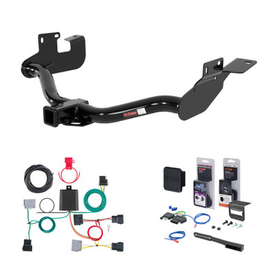 2005 - 2007 Ford Escape Without factory 1-1/4" receiver hitch Curt 2" Class 3 Trailer Tow Hitch + 5-Flat Wiring Kit Tow Boat/Utility Trailer with Surge Brakes 13650