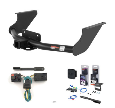 2009 - 2010 Dodge Ram 1500 Excluding factory receiver Curt 2" Class 5 Trailer Tow Hitch + 5-Flat Wiring Kit Tow Boat/Utility Trailer with Surge Brakes 15572-1