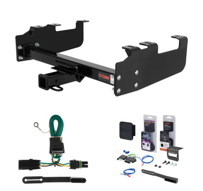 1985 - 1986 Chevrolet C20 With 10" step bumper Curt 2" Class 3 Trailer Tow Hitch + 5-Flat Wiring Kit Tow Boat/Utility Trailer with Surge Brakes 13099