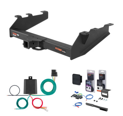 1994 - 2002 Dodge Ram 3500 With factory bumper Curt 2" Class 5 Trailer Tow Hitch + 5-Flat Wiring Kit Tow Boat/Utility Trailer with Surge Brakes 15319