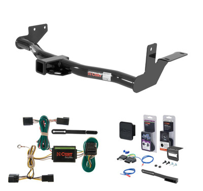 1998 - 2004 Isuzu Rodeo With under-vehicle spare, excluding 3.5L Curt 2" Class 3 Trailer Tow Hitch + 5-Flat Wiring Kit Tow Boat/Utility Trailer with Surge Brakes 13222