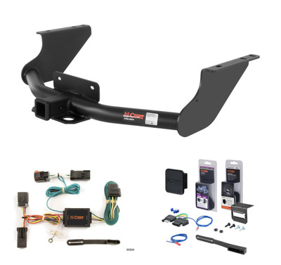 2009 - 2010 Dodge Ram 1500 Excluding factory receiver Curt 2" Class 5 Trailer Tow Hitch + 5-Flat Wiring Kit Tow Boat/Utility Trailer with Surge Brakes 15572