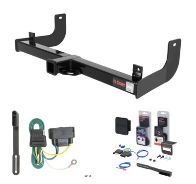 2010 - 2014 Ford F-150 Excluding factory receiver Curt 2" Class 3 Trailer Tow Hitch + 5-Flat Wiring Kit Tow Boat/Utility Trailer with Surge Brakes 13368