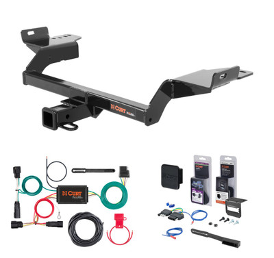2017 - 2018 Ford Escape Excluding SE models Curt 2" Class 3 Trailer Tow Hitch + 5-Flat Wiring Kit Tow Boat/Utility Trailer with Surge Brakes 13186