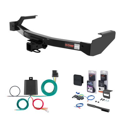 1997 - 1998 Dodge Van (full size) With factory step bumper Curt 2" Class 3 Trailer Tow Hitch + 5-Flat Wiring Kit Tow Boat/Utility Trailer with Surge Brakes 13590