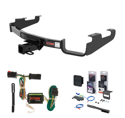 2001 - 2003 Dodge Caravan Excluding Stow 'n Go and Sport Curt 2" Class 3 Trailer Tow Hitch + 5-Flat Wiring Kit Tow Boat/Utility Trailer with Surge Brakes 13362