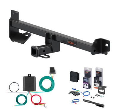 2015 - 2017 Nissan Micra Excluding SR Curt 1-1/4" Class 1 Trailer Tow Hitch + 5-Flat Wiring Kit Tow Boat/Utility Trailer with Surge Brakes 11453