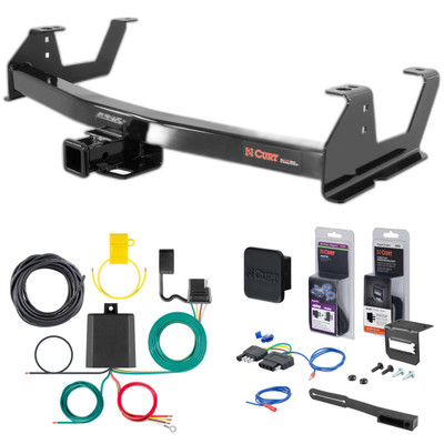 15 - 19 Chevrolet Silverado 2500 HD 6' bed, excluding factory receiver, Tommy Gate lift or cab & chassis Curt 2" Class 3 Trailer Tow Hitch + 5-Flat Wiring Kit Tow Boat/Utility Trailer with Surge Brakes 13178