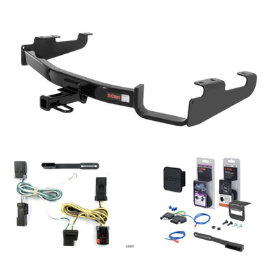 2004 - 2007 Chrysler Town & Country Excluding Stow 'n Go Curt 1-1/4" Class 2 Trailer Tow Hitch + 5-Flat Wiring Kit Tow Boat/Utility Trailer with Surge Brakes 12362