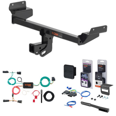 15 - 18 Ford Edge Curt 2" Class 3 Trailer Tow Hitch + 5-Flat Wiring Kit Tow Boat/Utility Trailer with Surge Brakes 13452
