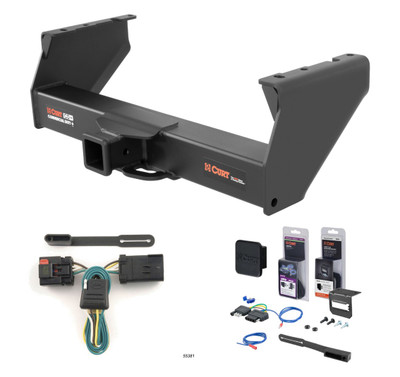 2007 - 2010 Dodge Ram 3500 Cab & chassis Curt 2-1/2" Class 5 Trailer Tow Hitch + 5-Flat Wiring Kit Tow Boat/Utility Trailer with Surge Brakes 15800