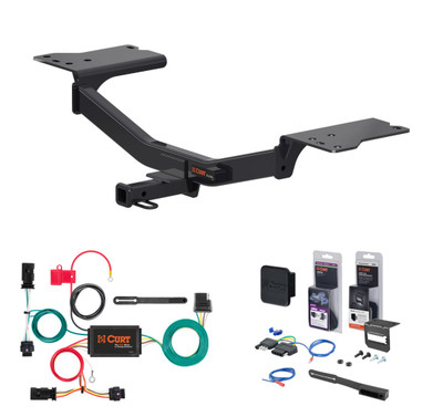 2017 - 2019 Chevrolet Cruze Hatchback, excluding diesel Curt 1-1/4" Class 1 Trailer Tow Hitch + 5-Flat Wiring Kit Tow Boat/Utility Trailer with Surge Brakes 11458