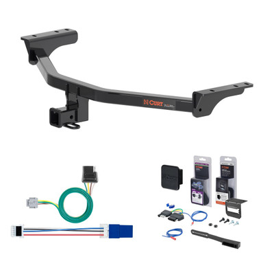 2022 - 2026 Infiniti QX60 Curt 2" Class 3 Trailer Tow Hitch + 5-Flat Wiring Kit Tow Boat/Utility Trailer with Surge Brakes 13512