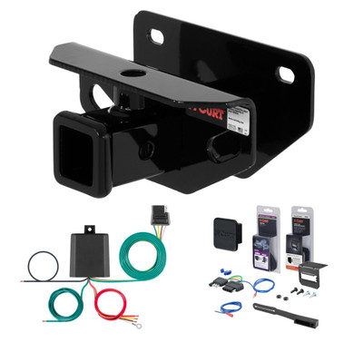 2011 - 2013 RAM 2500 8' bed, excluding factory receiver Curt 2" Class 3 Trailer Tow Hitch + 5-Flat Wiring Kit Tow Boat/Utility Trailer with Surge Brakes 13333