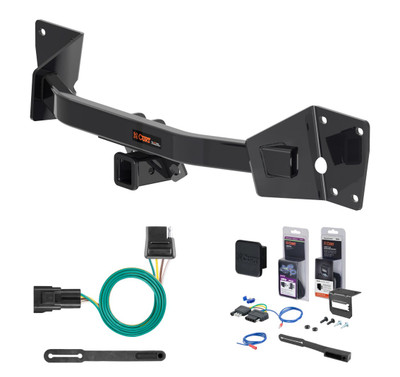 2020 - 2025 Cadillac XT6 Curt 2" Class 3 Trailer Tow Hitch + 5-Flat Wiring Kit Tow Boat/Utility Trailer with Surge Brakes 13482