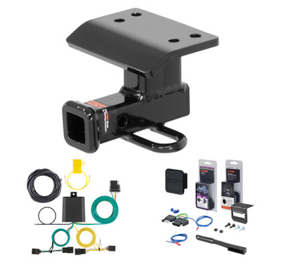 2012 - 2017 Volkswagen Tiguan Curt 1-1/4" Class 2 Trailer Tow Hitch + 5-Flat Wiring Kit Tow Boat/Utility Trailer with Surge Brakes 12097