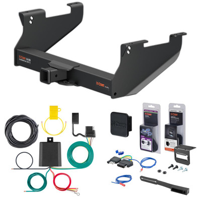 14 - 17 Ram 2500 8' bed, with or without factory receiver Curt 2-1/2" Class 5 Trailer Tow Hitch + 5-Flat Wiring Kit Tow Boat/Utility Trailer with Surge Brakes 15803