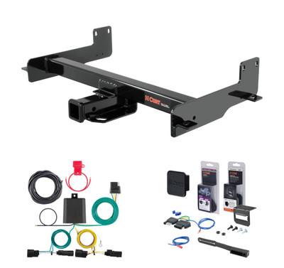 2015 - 2026 Ford Transit-250 Curt 2" Class 4 Trailer Tow Hitch + 5-Flat Wiring Kit Tow Boat/Utility Trailer with Surge Brakes 14012