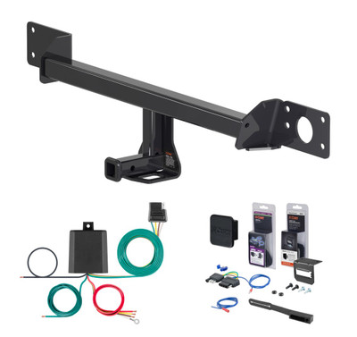 2015 - 2020 Mercedes-Benz C300 Sedan Curt 1-1/4" Class 1 Trailer Tow Hitch + 5-Flat Wiring Kit Tow Boat/Utility Trailer with Surge Brakes 11485