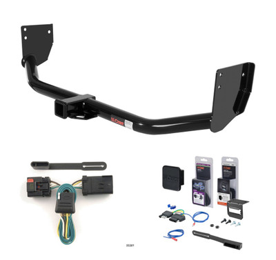 2007 - 2009 Chrysler Aspen Curt 2" Class 3 Trailer Tow Hitch + 5-Flat Wiring Kit Tow Boat/Utility Trailer with Surge Brakes 13296