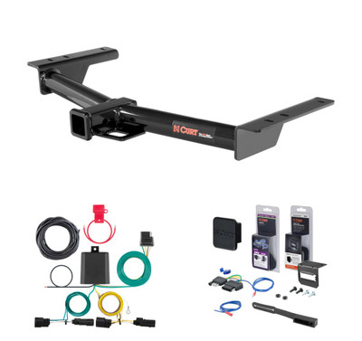 2015 - 2026 Ford Transit-350 Curt 2" Class 3 Trailer Tow Hitch + 5-Flat Wiring Kit Tow Boat/Utility Trailer with Surge Brakes 13193