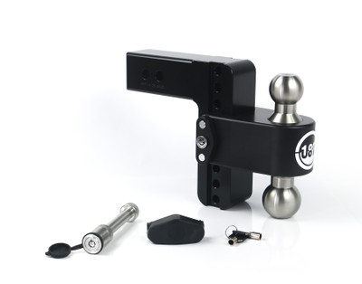 Weigh Safe Black 180 Hitch w/ SS Combo Ball 6" Drop for 2.5" Shank w/Hitch Pin Lock LTB6-2.5-KA-CER-BLA