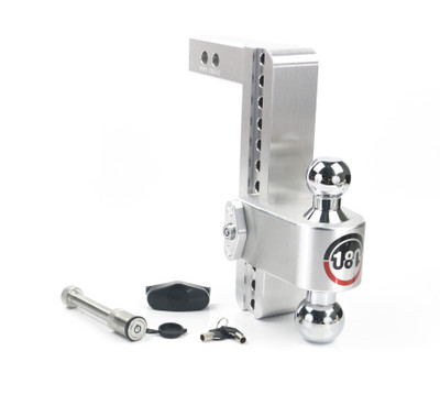 Weigh Safe 180 Hitch - Drop Hitch w/Chrome Combo Ball - 10" Drop for 2" Shank w/Hitch Pin CTB10-2-KA