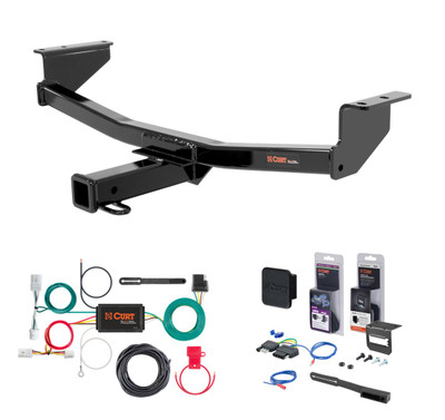 2008 - 2020 Nissan Rogue Excluding Krom Curt 2" Class 3 Trailer Tow Hitch + 5-Flat Wiring Kit Tow Boat/Utility Trailer with Surge Brakes 13204