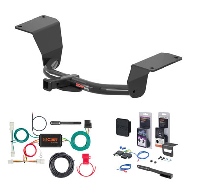 2017 - 2018 Honda Civic Hatchback, excluding Sport and Type R Curt 1-1/4" Class 1 Trailer Tow Hitch + 5-Flat Wiring Kit Tow Boat/Utility Trailer with Surge Brakes 11463