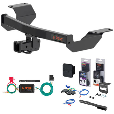 17 - 25 Honda CR-V Curt 2" Class 3 Trailer Tow Hitch + 5-Flat Wiring Kit Tow Boat/Utility Trailer with Surge Brakes 13397