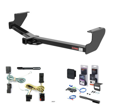 2004 - 2007 Chrysler Town & Country Excluding Stow 'n Go Curt 1-1/4" Class 2 Trailer Tow Hitch + 5-Flat Wiring Kit Tow Boat/Utility Trailer with Surge Brakes 12094