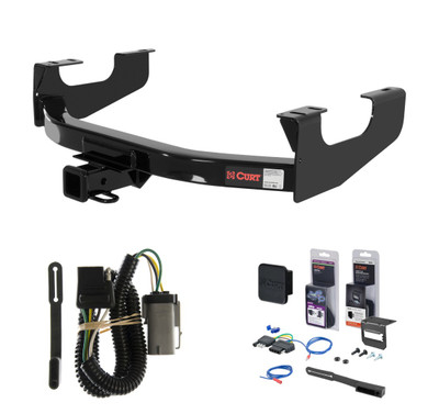 2002 - 2004 Ford F-250 Super Duty Curt 2" Class 3 Trailer Tow Hitch + 5-Flat Wiring Kit Tow Boat/Utility Trailer with Surge Brakes 13355