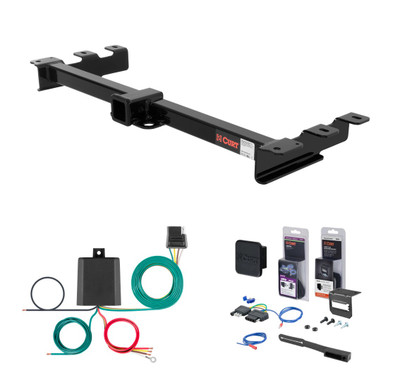 2001 - 2006 GMC Sierra 1500 HD With roll pan bumper Curt 2" Class 3 Trailer Tow Hitch + 5-Flat Wiring Kit Tow Boat/Utility Trailer with Surge Brakes 13932
