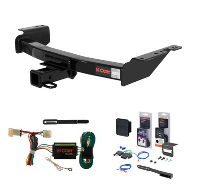 1997 - 1999 Pontiac Trans Sport Curt 2" Class 3 Trailer Tow Hitch + 5-Flat Wiring Kit Tow Boat/Utility Trailer with Surge Brakes 13344