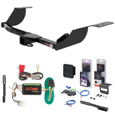 07 - 13 Mitsubishi Outlander Curt 2" Class 3 Trailer Tow Hitch + 5-Flat Wiring Kit Tow Boat/Utility Trailer with Surge Brakes 13581