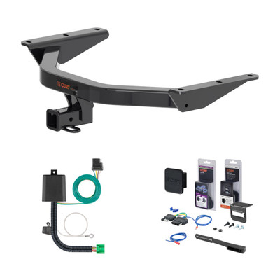 2023 - 2026 Honda Pilot Curt 2" Class 3 Trailer Tow Hitch + 5-Flat Wiring Kit Tow Boat/Utility Trailer with Surge Brakes 13472