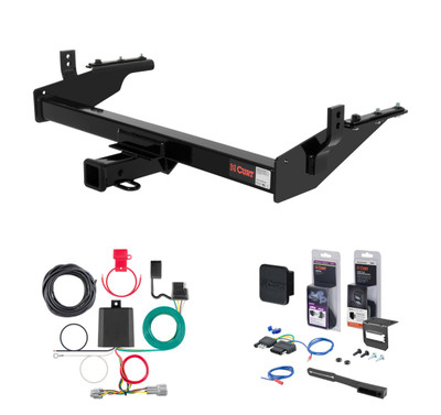 2003 - 2004 Nissan Frontier Long bed Curt 2" Class 3 Trailer Tow Hitch + 5-Flat Wiring Kit Tow Boat/Utility Trailer with Surge Brakes 13842
