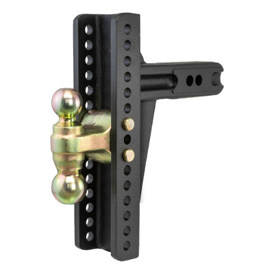CURT Adjustable Channel Mount, Dual Ball (2-1/2" Shank, 20,000 lbss., 10-3/8" Drop) Trailer Hitch Ball Mount