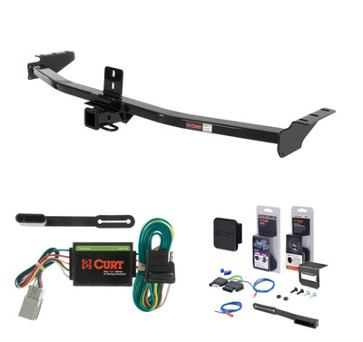 2003 - 2008 Honda Pilot Curt 2" Class 3 Trailer Tow Hitch + 5-Flat Wiring Kit Tow Boat/Utility Trailer with Surge Brakes 13328