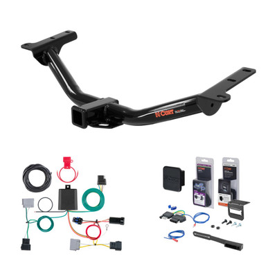 2012 - 2020 Dodge Journey wo/ LED Tailights Curt 2" Class 3 Trailer Tow Hitch + 5-Flat Wiring Kit Tow Boat/Utility Trailer with Surge Brakes 13201